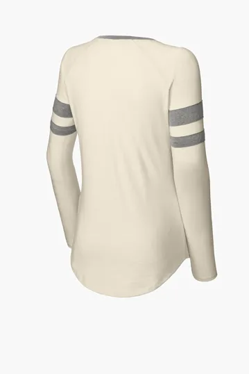 Sport-Tek Women's Halftime Stripe Long Sleeve V-Neck Tee — view 10