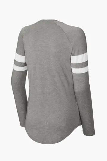 Sport-Tek Women's Halftime Stripe Long Sleeve V-Neck Tee — view 11
