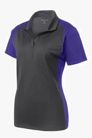 Sport-Tek Women's Colorblock Micropique Sport-Wick Polo — view 6