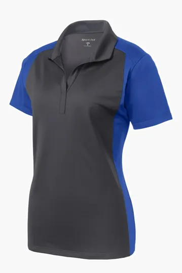 Sport-Tek Women's Colorblock Micropique Sport-Wick Polo — view 9