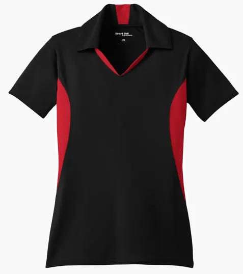 Sport-Tek Women's Side Blocked Micropique Sport-Wick Polo — view 4