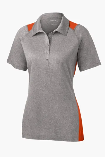 Sport-Tek Women's Heather Colorblock Contender Polo — view 4