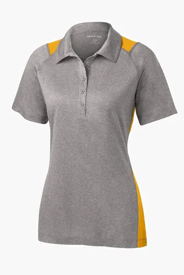 Sport-Tek Women's Heather Colorblock Contender Polo — view 5