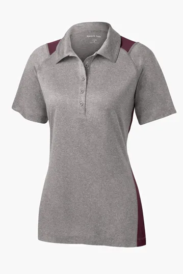 Sport-Tek Women's Heather Colorblock Contender Polo — view 6
