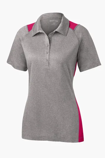 Sport-Tek Women's Heather Colorblock Contender Polo — view 7