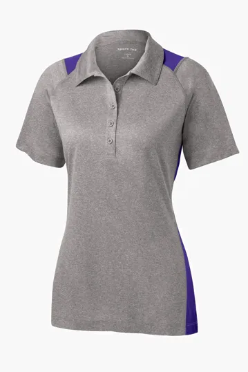 Sport-Tek Women's Heather Colorblock Contender Polo — view 8