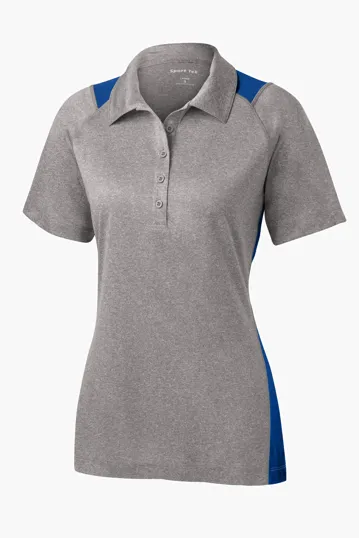 Sport-Tek Women's Heather Colorblock Contender Polo — view 9