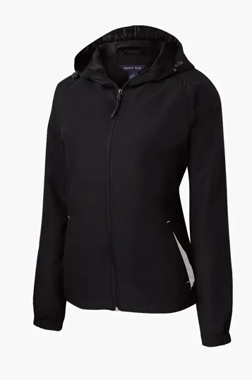 Sport-Tek Women's Colorblock Hooded Raglan Jacket — view 2