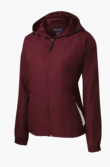 Sport-Tek Women's Colorblock Hooded Raglan Jacket — view 4