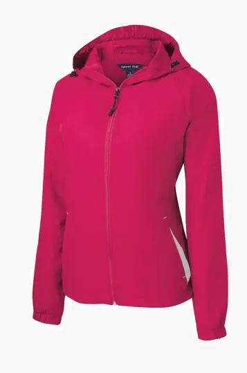 Sport-Tek Women's Colorblock Hooded Raglan Jacket — view 5