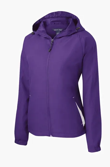 Sport-Tek Women's Colorblock Hooded Raglan Jacket — view 6