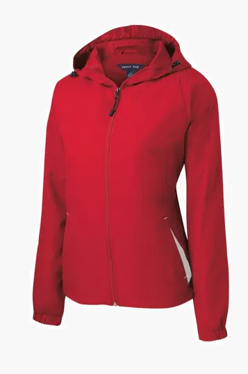 Sport-Tek Women's Colorblock Hooded Raglan Jacket — view 8