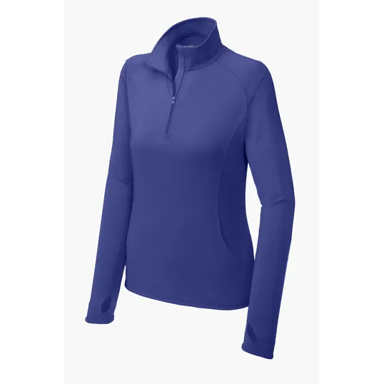 Sport-Tek Women's Sport-Wick Stretch 1/4-Zip Pullover — view 8