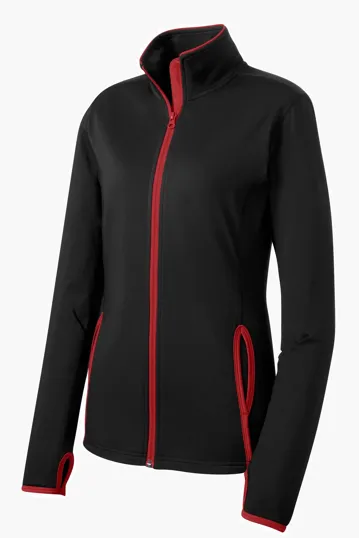 Sport-Tek Women's Sport-Wick Stretch Contrast Full-Zip Jacket — view 3