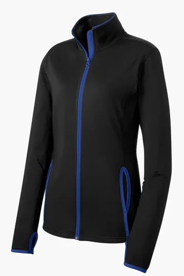 Sport-Tek Women's Sport-Wick Stretch Contrast Full-Zip Jacket — view 4