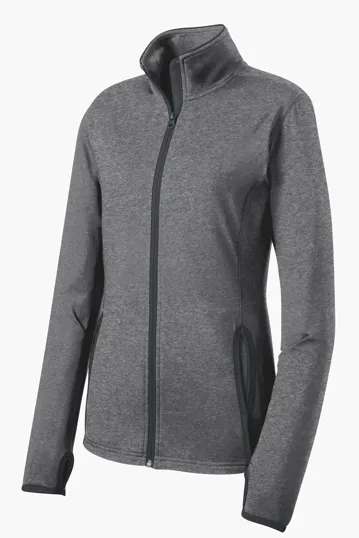 Sport-Tek Women's Sport-Wick Stretch Contrast Full-Zip Jacket — view 5