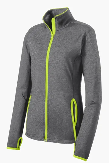 Sport-Tek Women's Sport-Wick Stretch Contrast Full-Zip Jacket — view 6
