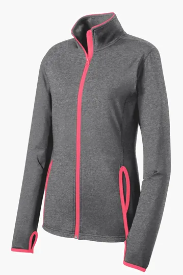 Sport-Tek Women's Sport-Wick Stretch Contrast Full-Zip Jacket — view 7