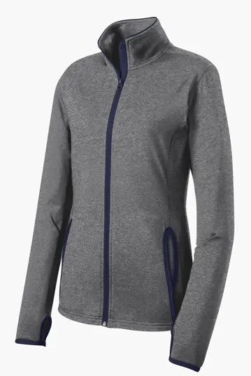 Sport-Tek Women's Sport-Wick Stretch Contrast Full-Zip Jacket — view 9