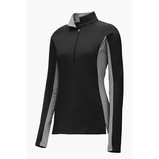Sport-Tek Women's Sport-Wick Stretch Contrast 1/4-Zip Pullover — view 2