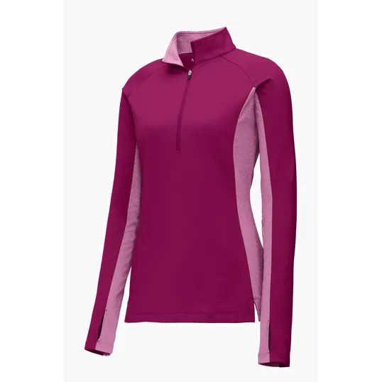 Sport-Tek Women's Sport-Wick Stretch Contrast 1/4-Zip Pullover — view 3