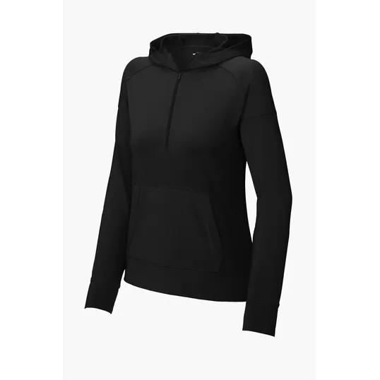 Sport-Tek Women's Sport-Wick Stretch 1/2-Zip Hoodie — view 2