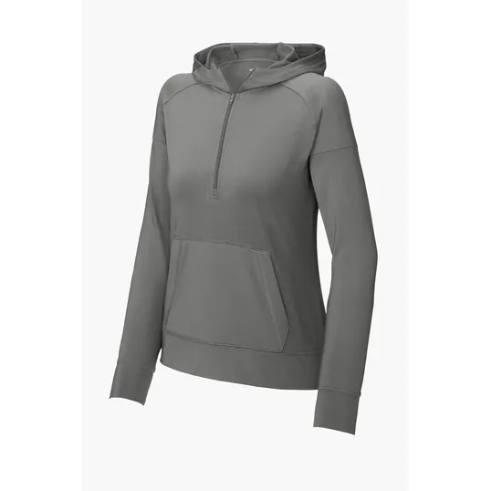 Sport-Tek Women's Sport-Wick Stretch 1/2-Zip Hoodie — view 3