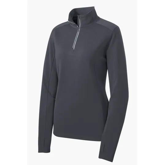 Sport-Tek Women's Sport-Wick Textured 1/4-Zip Pullover — view 4