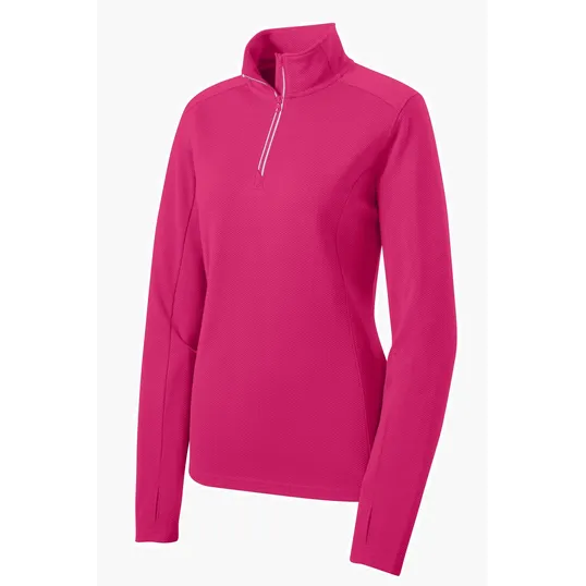 Sport-Tek Women's Sport-Wick Textured 1/4-Zip Pullover — view 5