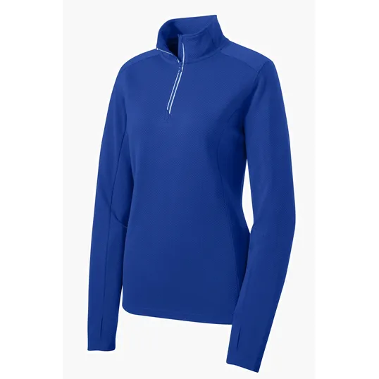 Sport-Tek Women's Sport-Wick Textured 1/4-Zip Pullover — view 7
