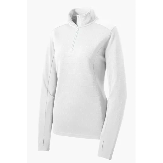 Sport-Tek Women's Sport-Wick Textured 1/4-Zip Pullover — view 8