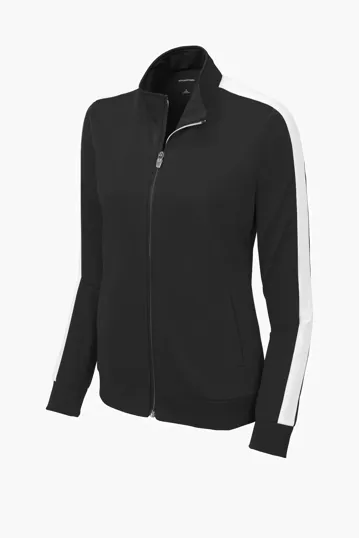 Sport-Tek Women's Tricot Sleeve Stripe Track Jacket — view 3