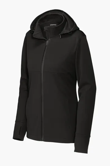 Sport-Tek Women's Hooded Soft Shell Jacket — view 2