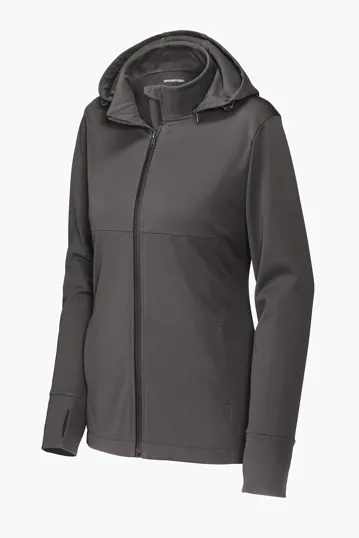 Sport-Tek Women's Hooded Soft Shell Jacket — view 3