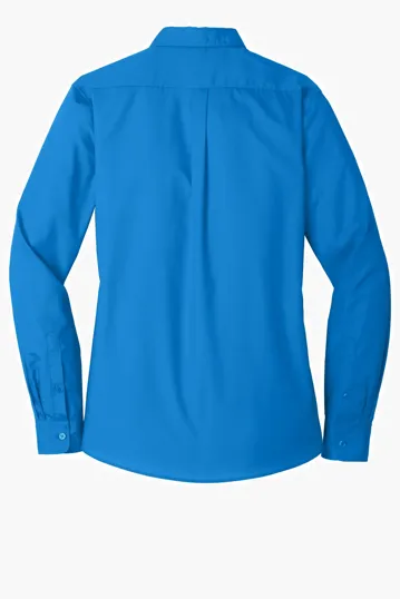 Port Authority Women's Long Sleeve Carefree Poplin Shirt — view 15
