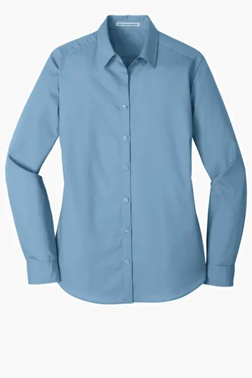 Port Authority Women's Long Sleeve Carefree Poplin Shirt — view 3