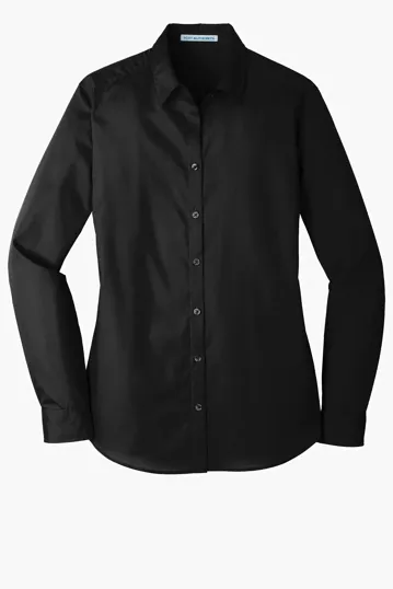 Port Authority Women's Long Sleeve Carefree Poplin Shirt — view 5