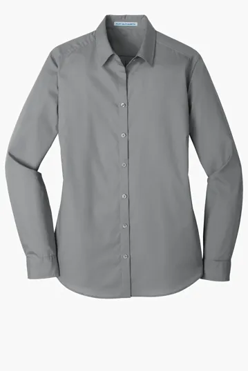 Port Authority Women's Long Sleeve Carefree Poplin Shirt — view 7