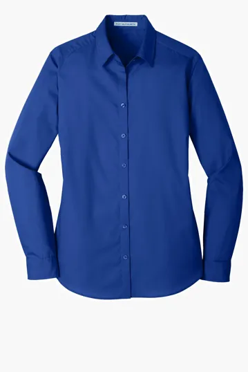 Port Authority Women's Long Sleeve Carefree Poplin Shirt — view 10
