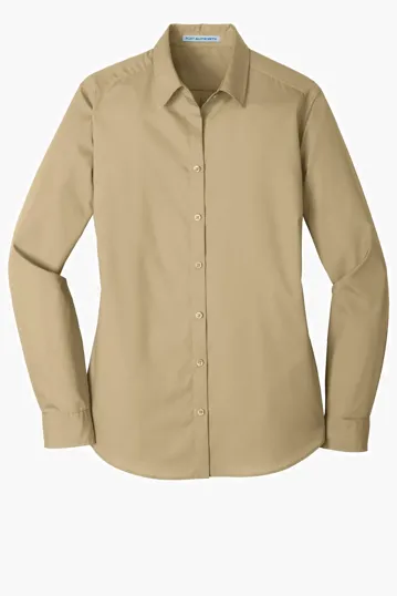 Port Authority Women's Long Sleeve Carefree Poplin Shirt — view 11