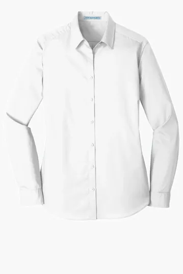 Port Authority Women's Long Sleeve Carefree Poplin Shirt — view 12