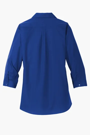 Port Authority Women's 3/4-Sleeve Carefree Poplin Shirt — view 6