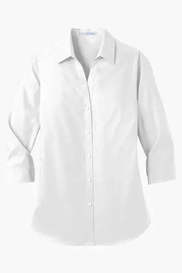 Port Authority Women's 3/4-Sleeve Carefree Poplin Shirt — view 4