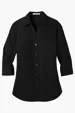 Port Authority Women's 3/4-Sleeve Carefree Poplin Shirt — view 2