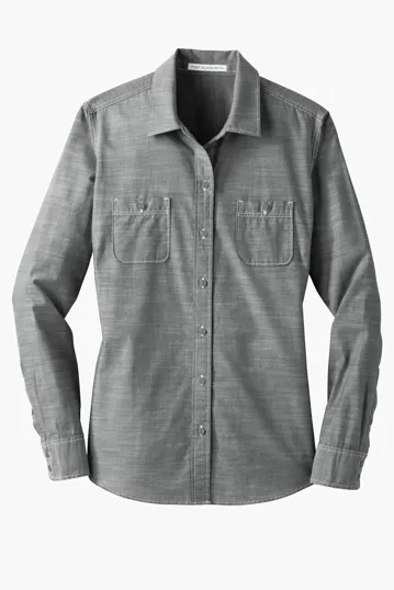 Port Authority Women's Slub Chambray Shirt — view 2
