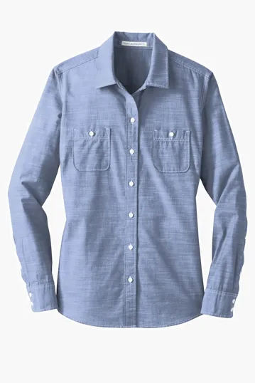 Port Authority Women's Slub Chambray Shirt — view 3
