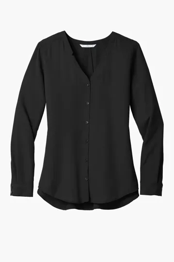 Port Authority Women's Long Sleeve Button-Front Blouse — view 2