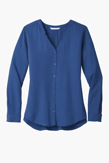 Port Authority Women's Long Sleeve Button-Front Blouse — view 4