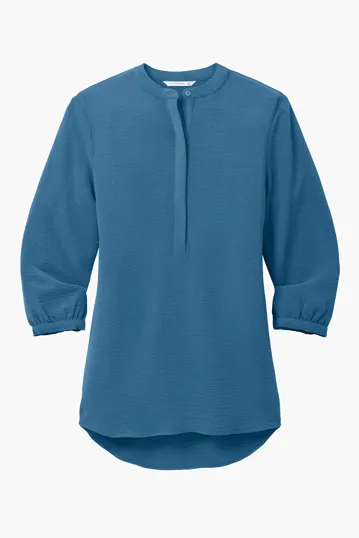 Port Authority Women's 3/4-Sleeve Textured Crepe Tunic — view 2