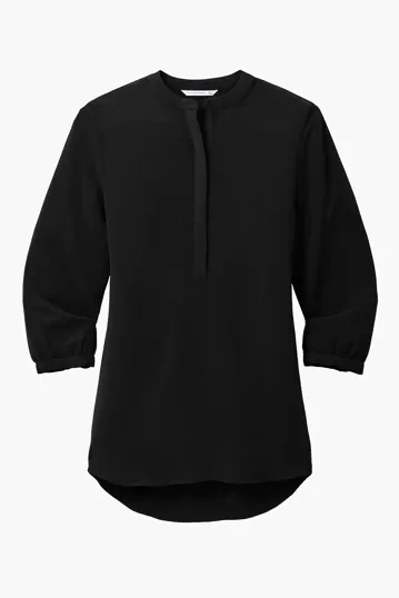 Port Authority Women's 3/4-Sleeve Textured Crepe Tunic — view 3